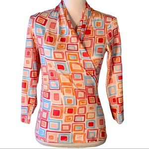 J.McLaughlin XS wrap top with 3/4 sleeves